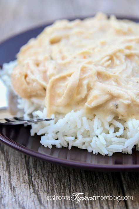 How to Make Shredded Chicken in Your Instant Pot - Tips from a Typical Mom Chicken Rice And Gravy, Creamy Chicken Rice, Dinner Crockpot, Rice And Gravy, Cream Sauce For Chicken, Chicken Over Rice, Creamy Chicken And Rice, Shredded Chicken Recipes, Family Friendly Dinners