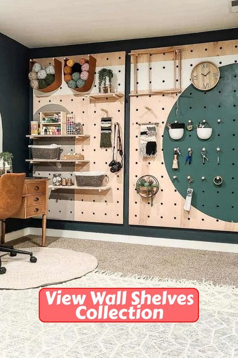 giant-plywood-pegboard-wall-for-craft-supplies-storage-1.webp (800×1278) Pegboard Wall Ideas, Giant Pegboard Wall, Peg Board Organization, Giant Pegboard, Wood Pegboard, Peg Board Shelves, Pegboard Wall, Craft Supply Storage, Pegboard Organization