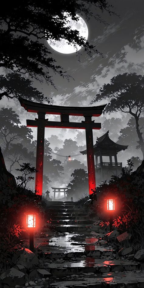 Asthetic Picture Wallpaper Iphone, Wallpers Asthetics, Asian Wallpaper Aesthetic, Dark Japanese Wallpaper, Japan Aesthetic Night, Japanese Scenery Art, Night Phone Wallpaper, Japanese Wallpaper Aesthetic, Japanese Aesthetic Wallpaper