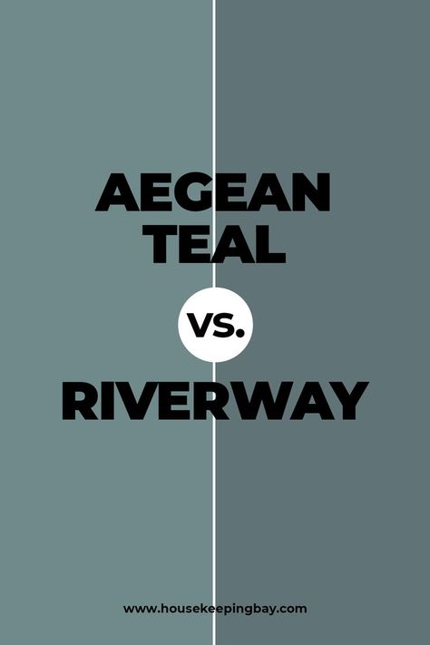 Aegean Teal vs Riverway by Benjamin Moore. If we put Riverway by Sherwin Williams and Aegean Teal by Benjamin Moore side by side, we will see that even though they do have quite many similarities, in general, these paint colors are quite easy to tell the difference between. Learn more about Aegean Teal vs Riverway by Benjamin Moore on our website! Sherwin Williams Aegean Teal, Sw Aegean Teal, Benjamin Moore Agean Teal Front Door, Aegean Teal Exterior House Paint, Riverway Exterior House, Aegean Teal Sherwin Williams, Aegean Teal Benjamin Moore Front Door, Sherwin Williams Riverway Exterior, Aegean Teal Front Door