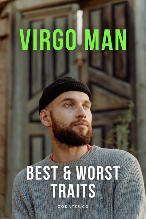 When life circumstances demand that you make the best of a situation of scarcity, a Virgo personality male is the guy you want in your corner to make it happen. He has the intellectual and physical capacity to figure things out.Virgos can be quiet and shy at first. Once they feel comfortable with you, though, they might never shut up. Their sign is ruled by the planet Mercury, which is involved with communication and intellect. Male Virgo Traits, Virgo Male In Love, Virgo Male Facts, Virgo Man Traits, Virgo Man Personality, Male Virgo, Virgo Traits Men, Virgo Male, First Date Rules