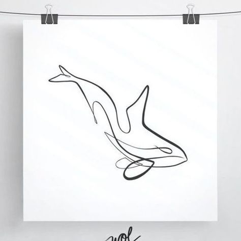 Orca Print, Orca Whale Tattoo, Killer Whale Tattoo, Simple Line Tattoo, Orca Tattoo, Seattle Tattoo, Animal Line Drawings, Minimal Form, Whale Tattoos