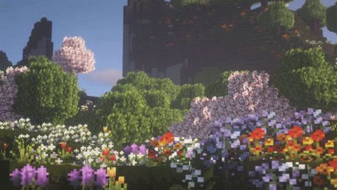 Minecraft Nature, Lavender Forest, Minecraft Background, Mc Banner, Google Backgrounds, Minecraft Images, Gif Background, Minecraft Banners, Minecraft Pictures