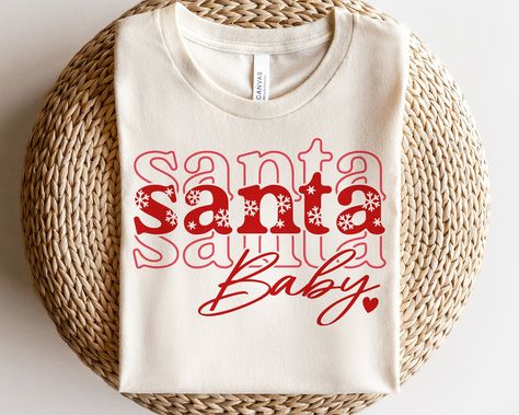 Christmas Shirt Prints, Santa Baby Shirt, Christmas Svg For Shirts, Christmas Vynil Shirts Ideas, Christmas Iron On Ideas, Christmas Circuit Ideas, Christmas Design Tshirt, Kid Christmas Shirt, Christmas Designs For Shirts