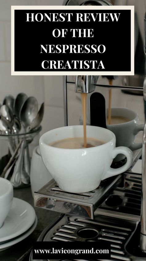 cup of espresso being dispensed by a nespresso creatista machine. Nespresso Creatista Plus, Creatista Plus, Nespresso Creatista, Espresso Maker, Coffee Station, Espresso Machine, Espresso, Coffee, Tableware