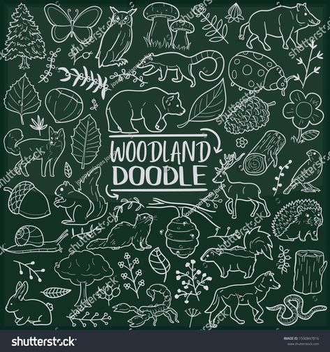 Woodland Animals Chalkboard Doodle Icons. Sketch Hand Made Design Vector Art. #Ad , #affiliate, #Doodle#Icons#Chalkboard#Woodland Doodle Name, Chalkboard Doodles, Doodle Icons, Chalkboard Drawings, Themed Cafes, Doodle Icon, Woodland Fairy, Forest School, Chalk Markers