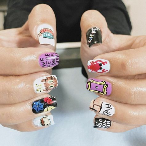 Friends Nail Art Tv Show, Friends Nails Designs, Friends Nails Tv Show, Friends Nail Art, Friends Best Episodes, Friends Nails, Fan Nails, Birthday List, Friends Tv Show