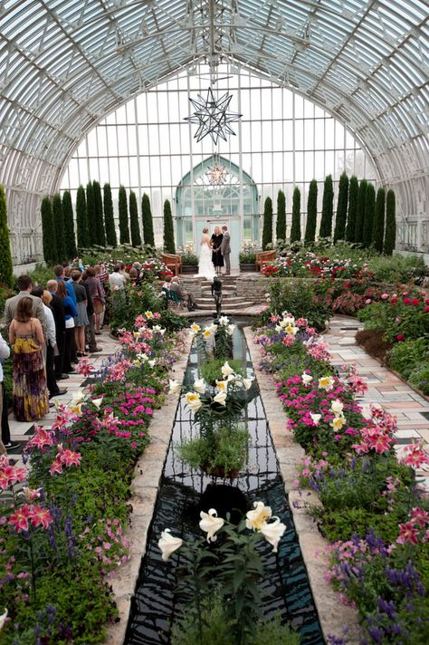 Sunken Garden at Como Park Zoo & Conservatory Wedding | Photograph by Erin Johnson Photography  http://www.storyboardwedding.com/sunken-garden-como-park-zoo-and-conservatory-early-morning-intimate-wedding/ Twin Cities Wedding Venues, Minnesota Wedding Venues, Zoo Wedding, Sunken Garden, Greenhouse Wedding, Wedding Reception Locations, Minneapolis Wedding, Affordable Wedding Venues, Water Features In The Garden