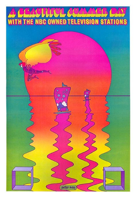 Max 1970 Peter Max Art, 60s Art, Poster Book, Peter Max, Pop Art Posters, Pop Art Print, Design Graphique, Retro Art, Beautiful Summer