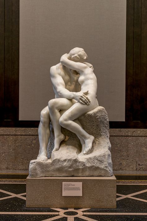 Copy of Rodin's "The Kiss"  Made in France, Europe 1929 Henri Gréber, French, 1855 - 1941. After Auguste Rodin, French, 1840 - 1917. Marble....Rodin Museum Philadelphia Rodin The Kiss, Rodin Sculpture, Rodin Museum, Auguste Rodin, The Kiss, Surreal Art, Made In France, Surrealism, Art Inspo