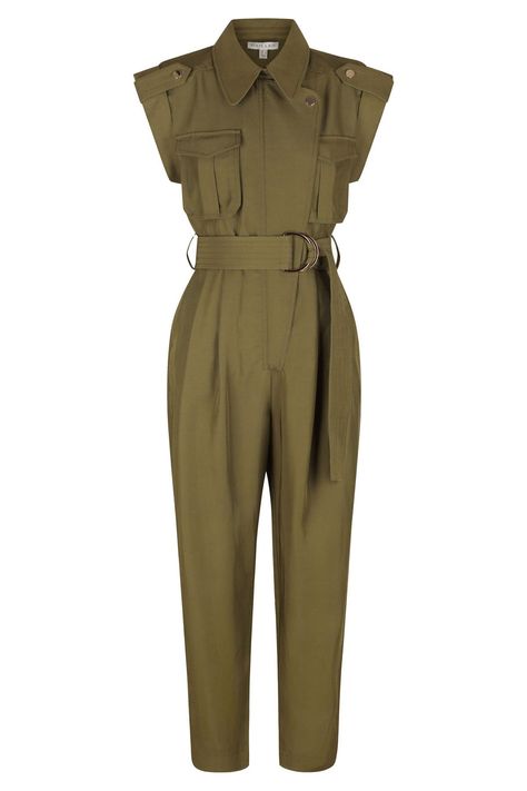 Matilda Linen Utility Jumpsuit | Forest | Jumpsuits | Shona Joy – Shona Joy International Ss25 Trends, Build Wardrobe, 70s Glamour, Mode Kimono, Utility Jumpsuit, Latest Dresses, Shona Joy, Built In Wardrobe, Luxury Linen