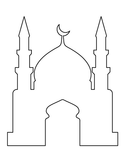 Mosque pattern. Use the printable outline for crafts, creating stencils, scrapbooking, and more. Free PDF template to download and print at http://patternuniverse.com/download/mosque-pattern/ Mosque Pattern, Printable Outline, Ramadan Printables, Decoraciones Ramadan, Islamic Kids Activities, Ramadan Kids, Eid Crafts, Ramadan Kareem Decoration, Idee Cricut