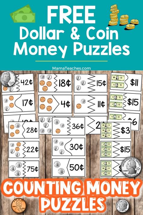 Money Learning, Money Activities For Kids, 3rd Grade Money Activities, Money Math Activities 2nd Grade, Teach Money To Kids, Money Activities For Second Grade, Money Teaching Activities, Money Math Centers Second Grade, Counting Money Activities