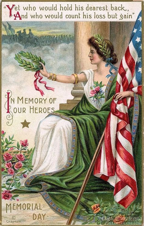 Patriotic Images, Best Couples Costumes, Postal Vintage, The American Flag, Graphics Fairy, Happy Memorial Day, Lady Liberty, Patriotic Holidays, Antique Postcard