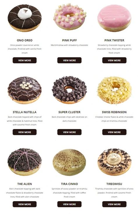 Donut Types, Types Of Donuts, Mushroom Swiss Burger, Malaysian Restaurant, Apple Pizza, Domino’s Pizza, Apple Menu, Chicken Menu, Apple Cheesecake