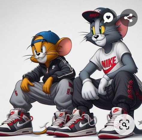 Tom And Jerry Graffiti, Gangsta Cartoon Characters, Tom And Jerry Art, Tom A Jerry, Tom And Jerry Photos, Cool Cartoon Drawings, Just Do It Wallpapers, Tom And Jerry Wallpapers, Tom Et Jerry