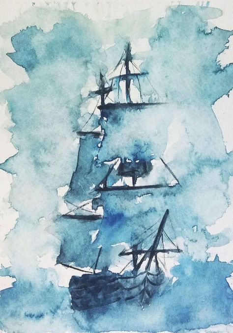 Sailing Ship #2, 5"x7" Rolled Magazine Art, Easy Abstract Art, Sky Art Painting, Art Zine, Art Sketches Doodles, Boho Painting, Texture Painting On Canvas, Soyut Sanat Tabloları, Simple Acrylic Paintings