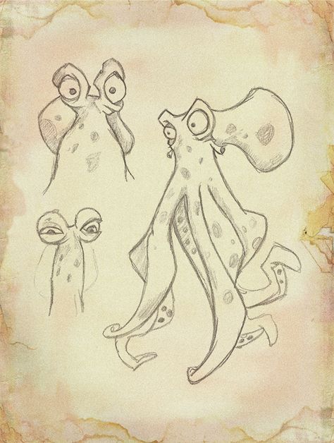 B/W cartoon octopus sketch Funny Octopus Drawing, Octopus Doodle, Octopus Sketch, Cartoon Octopus, Octopus Drawing, Octopus Illustration, Sketch Cartoon, Octopus Art, Cartoon Sketches