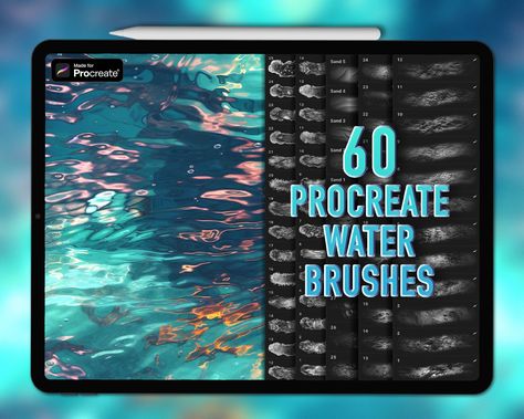 Procreate water brushes | Procreate water texture brushes | Water Procreate brushes | Procreate sea brushes | Procreate surf waves brushes Water Procreate, Procreate Texture Brushes, Water Texture, Wave Brush, Procreate Ipad Tutorials, Ipad Tutorials, Brushes Procreate, Procreate Brushes Free, Procreate Ipad Art