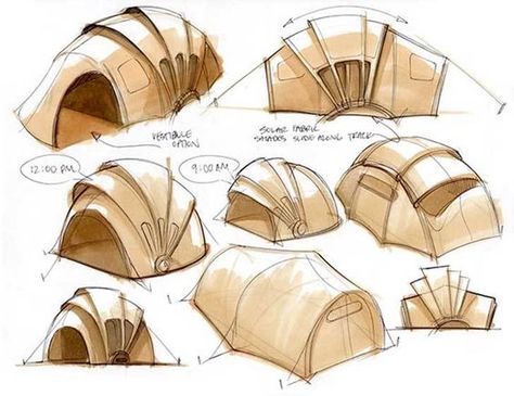 Camp Setup, Solar Tent, Bionic Design, Tenda Camping, Shelter Design, Pavilion Design, Tent Design, Architecture Concept Drawings, Industrial Design Sketch