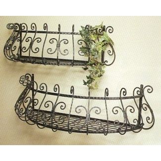 Wrought Iron Window Boxes, Iron Planters, Wrought Iron Decor, Iron Windows, French Country Design, French Walls, Iron Wall Decor, Tuscan Decorating, Window Boxes