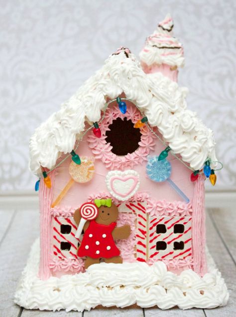 Combine mini ornaments with a wood gingerbread house and Mod Podge Collage Clay to create a sweet piece of holiday decor. Wood Gingerbread House, Diy Gingerbread House, Wood Gingerbread, Shop Houses, Ginger Bread House Diy, Diy Gingerbread, Pink Gingerbread, Gingerbread Christmas Tree, Dollar Tree Christmas Decor