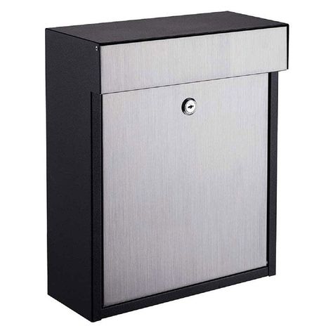 QualArc Woodlake Locking Mailbox Stainless Steel Mailbox, Contemporary Mailboxes, Steel Mailbox, Architectural Mailboxes, Modern Mailbox, Wall Mount Mailbox, Mounted Mailbox, Steel Wall, Black Stainless Steel