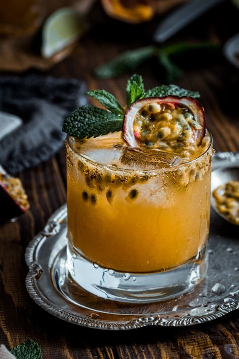 Passion Fruit and Rum Cocktail — Murielle Banackissa Cocktail Fruit, Mango Flavor, Fancy Drinks, Rum Cocktail, Fruit Cocktails, Easy Cocktails, Delicious Cocktails, Summer Cocktails, Passion Fruit