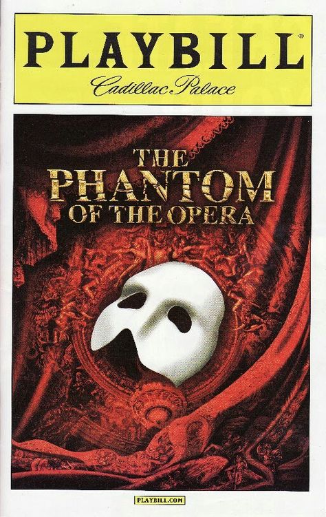 Musical Playbills, Theatre Ticket, Broadway Playbills, Broadway Posters, Majestic Theatre, Andrew Lloyd Webber, Music Of The Night, Theatre Shows, Tony Award