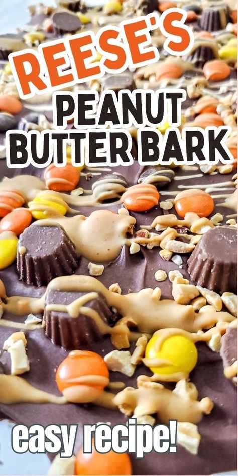 Reeses Bark, Peanut Butter Bark Recipes, Peanut Butter Chip Recipes, Peanut Butter Chocolate Bark, Candy Bark Recipes, Crockpot Candy Recipes, Peanut Butter Bark, Bark Recipes, Crockpot Candy