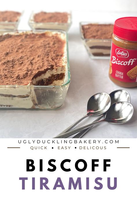 biscoff tiramisu in a large tray with spoons and jar of Biscoff cookie butter. Biscoff Tiramisu Recipes, Biscoff Syrup, Lotus Biscoff Dessert, Biscoff Tiramisu, Biscoff Dessert, Spiked Coffee, Best Tiramisu Recipe, Nutella Bread, Biscoff Recipes