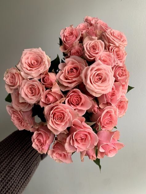 Light to medium pink spray roses. Pink Spray Roses Bouquet, Light Pink Roses Aesthetic, Pink Rose Aesthetic, Pink Roses Aesthetic, Aphrodite Necklace, Pink Roses Bouquet, Pink Spray Roses, Soft Pink Roses, Light Pink Roses