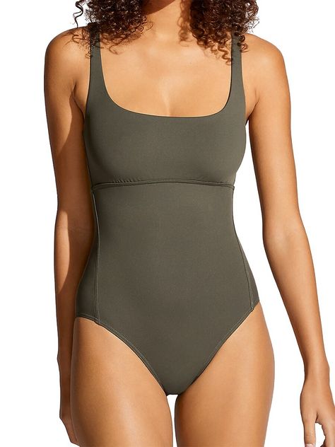 Find ERES Arnaque Square-neck One-piece Swimsuit on Editorialist. The Arnaque swimsuit by ERES flaunts a structured square neck. This fitted piece is finished with contoured seams. Square neck Sleeveless Pull-on style 77% polyamide/23% spandex Machine wash Made in France Please note: This style runs small. We recommend ordering one size up. ERES. Color: Olive Noire. Size: 6. Eres Swimsuit, Square Top, Black Swimsuit, Swimsuit Tops, Square Neck, One Piece Swimsuit, Summer Style, Made In France, Summer Fashion