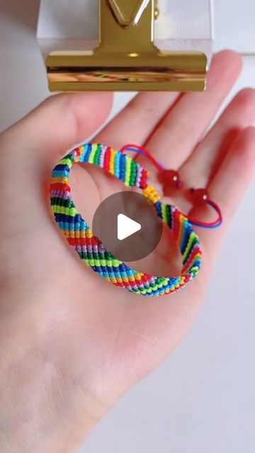 Inspiratz on Instagram: "Colorful handmade bracelet tutorial ✨🌸 Material: Braided nylon cord 0.5mm Length: 7 cords 80-120cm #handmade #diy #bracelet #handmadewithlove" Handmade Bracelets Tutorial, Cord Bracelets, Bracelet Tutorial, Diy Bracelets, Braids, Knitting, Crochet, Color