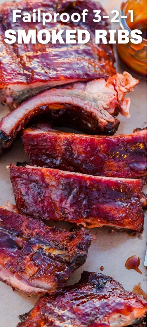 321 Smoked Ribs, Smoked Ribs Recipe, Smoker Grill Recipes, Traeger Grill Recipes, Smoked Pork Ribs, Smoker Cooking, Pellet Grill Recipes, Traeger Recipes, Smoked Meat Recipes