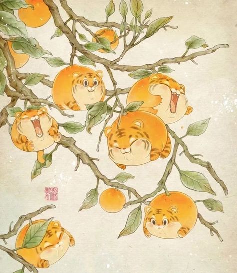 Year Of The Tiger Art, Chinese New Year Art, Chinese Illustration, Japan Illustration, 2022 Year, Tiger Tiger, Pola Sulam, Tiger Art, Year Of The Tiger