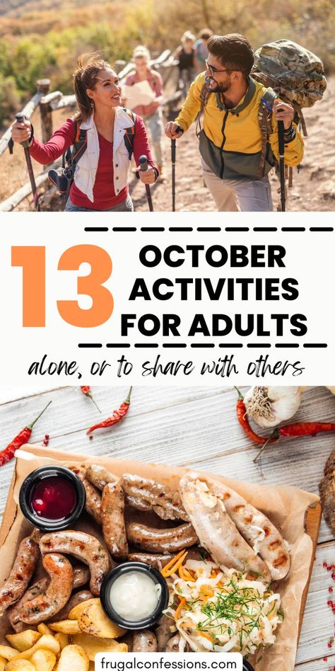 Fun October activities for adults - why should kids have all the fun this time of year? October is a FABULOUS season to enjoy as an adult. Both outdoor and indoor fall activities adults will love. #October #activitiesforadults #fallfun Day Hab Activities For Adults, Fun Fall Activities For Adults, October Activities For Adults, Fun October Activities, Indoor Fall Activities, Fall Activities For Adults, Activities Adults, Harvest Activities, Couples Money