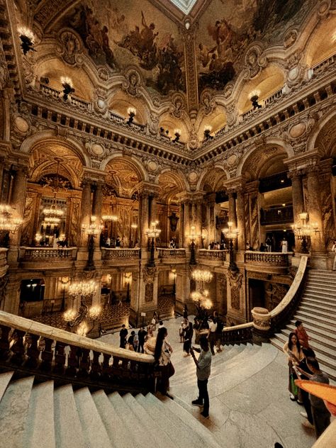 Opera Garnier///Paris, France ✖️🇫🇷✖️ Opera Paris, Old Opera House Aesthetic, Opera House Paris, Opera Garnier, Opera Garnier Paris Aesthetic, The Paris Opera House, Paris Opera House Chandelier, Opera Garnier Paris, Palais Garnier Opera House