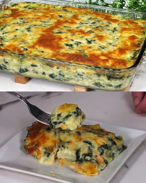 Bechemel Sauce, Baked Cauliflower Casserole, Potatoes And Spinach, Spinach Gratin, Bechamel Sauce Recipe, Zucchini Cakes Recipe, Spinach Casserole, Hearty Vegetable Soup, Cauliflower Casserole