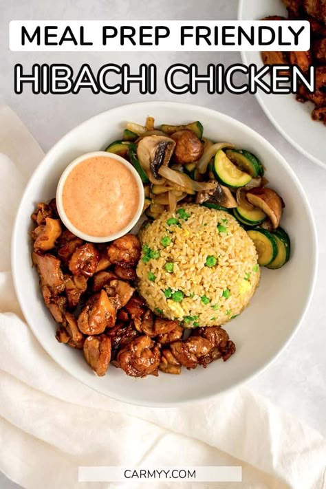 Hibachi Chicken Meal Prep, Healthy Meals For Husband, Healthy Hibachi Meal Prep, Asian Meal Prep Recipes, Chicken And Rice Meal Prep Recipes, Asian Meal Prep Healthy, Healthy Hibachi Chicken, Healthy Hibachi Recipes, Hibachi Meal Prep