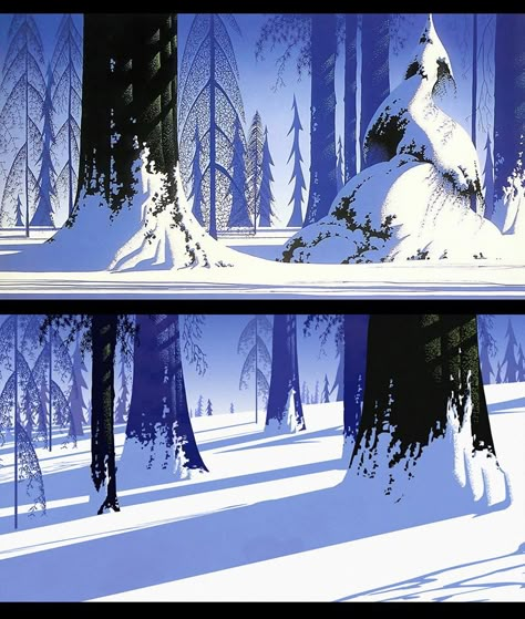 John J. Park Noxus League Of Legends, Eyvind Earle, Environment Painting, Bg Design, Winter Landscape Painting, Winter Illustration, Snowy Forest, Winter Painting, Interesting History