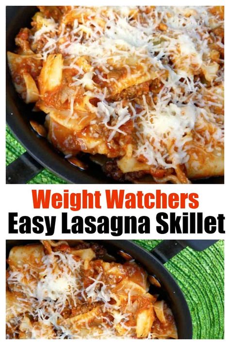 Skillet Lasagna Easy, Lasagna Skillet, Lasagna Easy, Skillet Lasagna Recipe, Weight Watchers Meals Dinner, Oven Ready Lasagna, Easy Dinners For Two, Skillet Lasagna, Dinner Family