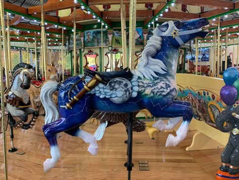 Spacecore Aesthetic, Cute Blue Aesthetic, Chao Garden, Carousel Ideas, Circus Photography, Pink Carousel, Merry Go Round Carousel, Christmas Porches, Rogue Planet