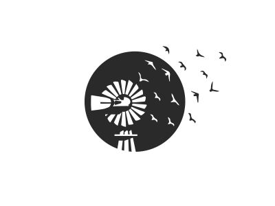 Windmill logo by Mersad Comaga Windmill Tattoo Country, Windmill Logo Design, Windmill Logo, Wind Mill Illustration, Windmill Silhouette, Wind Logo, Wind Wheel, Sky Ranch, Farm Logo Design