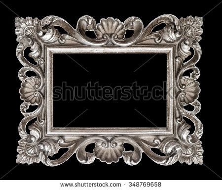 Vintage silver baroque style picture frame isolated over black background Gold Painted Furniture, Ornate Picture Frame, Decorative Frames, Mirror Photo Frames, Laser Art, Photo Corners, Antique Boxes, Mirror Frame, Baroque Style