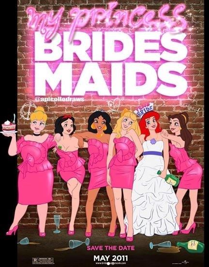 Disney Princesses as Bridesmaids Princess Gone Bad, Famous Movie Posters, Disney Crossovers, Twisted Disney, Modern Disney, Famous Movies, Princess Bride, Popular Movies, Disney Funny