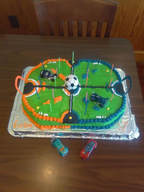 Rocket League Party Ideas, Rocket League Cake Ideas, Rocket League Birthday Party, Rocket League Cake, Turtle Birthday Cake, Xbox Party, Cake Competition, Nerf Birthday Party, Kids Party Crafts