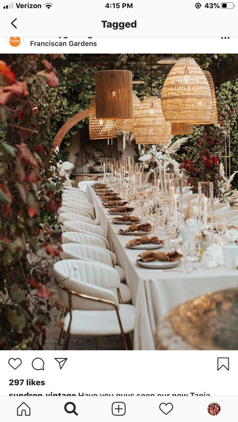 Modern Boho Glam, Party Boutique, Boho Glam Wedding, Franciscan Gardens, Whimsical Wedding Decorations, Wedding Lanterns, 2025 Wedding, Boho Glam, Wedding Chicks