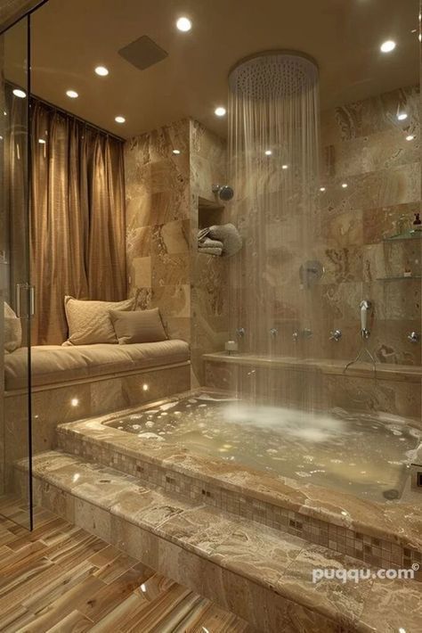 Coolest Showers, Princess Bathroom Ideas, Big Showers Walk In, Dream Bathrooms Luxury Master Bath, Boujee Bathroom, Fancy Bathrooms, Dream Bathroom Luxury, Dröm Hus Planer, Dream House Bathroom