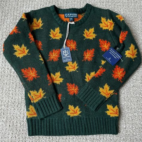 Kiel James Patrick Winter Sweater Fall Leaves | Kjp Kids | Size 5t Nwt Kiel James Patrick, James Patrick, Winter Sweater, Fall Sweaters, Fall Leaves, Winter Sweaters, Coloring For Kids, Autumn Leaves, Shirts Tops